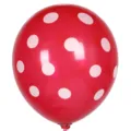 Ballon en latex a pois epaissi de 12 pouces en rouge, ideal pour decoration de mariage. - Balle Rouge Pois Blancs / 100 Pièces/Paquet / Rouge à Pois Blancs
