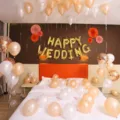 Wedding balloon decoration set romantic proposal party latex balloons with letter foil. - Orange Wedding Room