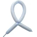 Light blue 260 long twisting balloon, shaped into ribbon for birthday and party decoration. - Maca Blue