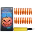 Set di palloncini di zucca di Halloween con pompa manuale per decorazioni di feste ed eventi. - Set di Palloncini a Zucca in Scatola (Con Luce) / Set da 21 Pezzi (1 Pompa + 20 Palloncini)