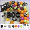 Kit d'arche de ballon pour fête d'Halloween avec ballons latex, BOO et stickers 3D. - Halloween 04