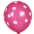 Thickened 12 inch polka dot latex balloon for party and wedding decoration in pink. - Rose Red with White Dots