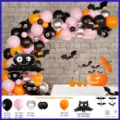 Halloween balloon arch kit party decoration set with latex balloons, bat foil balloon and strip. - Halloween 05