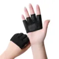 Zwarte vingerloze yoga handschoenen voor dames, antislip fitness dumbbell grip. - S / Zwart