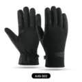 Winter thermische handschoenen voor heren, winddicht gevoerd antislip skihandschoenen. - M / Stijl 02 / Zwart