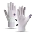 Guantes térmicos de invierno para mujer ciclismo cortavientos táctil antideslizante polar - Talla única / Patchwork Púrpura Etiqueta Redonda
