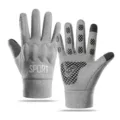 Winter cycling gloves for men and women, thermal fleece lined windproof touchscreen gloves. - One Size / Grey (Sport Inner Shell)