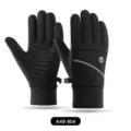 Winter fiets handschoenen voor dames en heren, warme winddichte touchscreen sporthandschoenen. - M / Stijl 04 / Zwart
