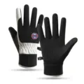 Guantes de ciclismo de invierno térmicos con palma antideslizante y pantalla táctil para exterior. - Talla única / Patchwork Negro Etiqueta Redonda