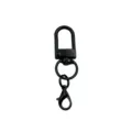 Black Metal U-Shaped Gate Hook Swivel Lobster Clasp Keychain Hardware DIY Accessory - 50x12mm / Black