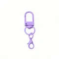 Purple metal keychain hardware, U-shaped clasp and lobster hook for DIY bags and toys. - 50x12mm / Purple