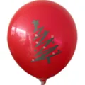 Ballon en latex rouge avec motif de sapin de Noël pour décoration de fête et cadeaux. - Style Noël D