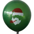 Christmas latex green balloon with Santa Claus print for holiday party decoration and festive event. - Christmas Style E