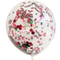 Transparent Christmas latex balloon filled with red and green confetti for party decoration. - Christmas Sequin Balloon
