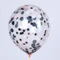 Ballon confettis transparent 12 pouces avec pois roses et noirs pour fete mariage. - Confettis Noir Rose Blanc avec Paillettes Noires