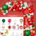 Kit d'arche de guirlande de ballons de Noël avec ballons en latex et aluminium rouges. - Ensemble de Noël 02