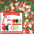 Kit d'arche de ballon de Noel avec ballons rouges verts dores et decoration sucre. - Ensemble de Noël 03
