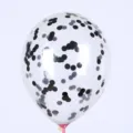 Ballon transparent de 12 pouces avec confettis noirs pour fete d'anniversaire mariage deco - Noir Pailleté