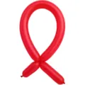 Red long latex twisting balloon shaped into ribbon for party decor celebration and event setup - Red