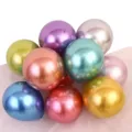 5 Pouces Ballons Métalliques Chrome Épais Ballons en Latex Brillant pour Anniversaire Mariage Fête Déco - Lot de 100 pièces / Multicolore