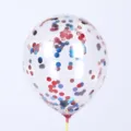 Ballon transparent de 12 pouces rempli de sequins de confettis rouges et bleus. - Paillettes Rouge Bleu Or Rose