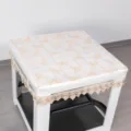 Tovaglia impermeabile quadrata copertura per stufa elettrica con bordo in pizzo casa - 75*75cm / Griglia Cava Dorata Lucida
