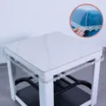 Tovaglia in PVC trasparente bordo in pizzo impermeabile copritavolo quadrato protettivo - 75*75cm / Trasparente Sottile
