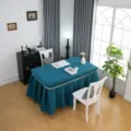 Thick Quilted Table Cover Ink Blue Rectangular Heated Table Skirt Set 2 Pieces New. - 66*66*65cm / Ink Blue