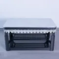 Water-resistant marble pattern table cover with elegant lace trim, multi-layer shelf - Matte Exquisite Lace Edge
