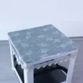 Square Tablecloth Cover Waterproof Oilproof Floral Lace Trim Table Protector Variant - Glossy Leather Verdant