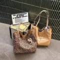 Leopard print canvas tote bag, large capacity casual shoulder bag for women daily commuting. - Leopard Print Double-Sided (Single Bag Without Pendant)