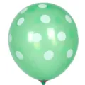 Green polka dot latex balloon 12 inch variant for party decoration and celebration. - Green with White Dots