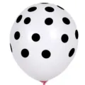 White and black polka dot latex balloon, 12 inch party decoration balloon variant style. - White Black Polka Dot