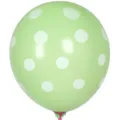 12 inch thickened polka dot latex balloon green, premium party decoration and wedding supply. - Fruit Green with White Dots