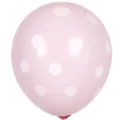 12 inch pink polka dot latex balloon for wedding party decoration and birthday celebrations. - Light Pink with White Dots