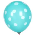 Teal polka dot latex balloon 12 inch thick party decoration wedding balloon props - Tiffany Blue with White Dots