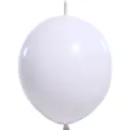 10 inch white tail linking latex balloons matte balloon for party wedding decoration - White
