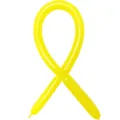 Yellow long magic balloon twisted into ribbon shape, perfect for party decoration and DIY modeling. - Yellow