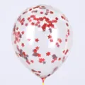 Ballon transparent de 12 pouces rempli de confettis étoiles rouges pour fête d'anniversaire - Étoile Rouge