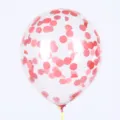 Ballon transparent avec confettis roses pour décoration de fête d'anniversaire et mariage. - Confettis Rouges