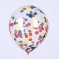 ballon confettis transparent 12 pouces points colores decoration de fete ensemble - Confettis Jaune Rouge Bleu avec Paillettes Bleues