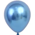 Ballon bleu métallique 5 pouces finition chrome brillante décoration fête mariage - Lot de 100 pièces / Bleu