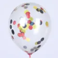 Ballon transparent de 12 pouces avec des paillettes rondes colorées pour fête d'anniversaire. - Paillettes Or Noir Rouge Grand
