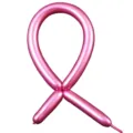 Pink long magic latex balloon twisted into ribbon shape for party and wedding decoration - Metallic Red