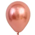Ballon en chrome metallique de 5 pouces pour decoration de fete d anniversaire et mariage. - Lot de 100 pièces / Or rose