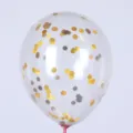 Ballon transparent confettis dorés 12 pouces pour fête anniversaire mariage décoration - Ballon Paillettes Or