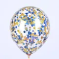 Ballon transparent de 12 pouces avec des paillettes bleues et dorées pour fête d'anniversaire - Paillettes Or Bleu