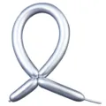 Silver metallic magic long balloon for wedding party decoration and DIY modeling. - Metallic Silver