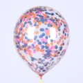 Ballon transparent de 12 pouces rempli de confettis colorés pour décoration de fête. - Confettis Orange Rose Bleu