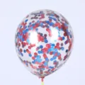 Set de ballon confettis transparents points rouges bleus decoration fete latex 12 pouces - Paillettes bleues et rouges